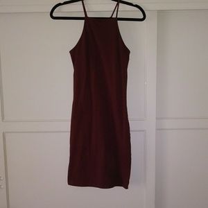 MAROON Halter Neck Dress